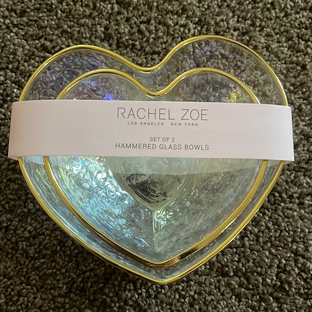 Rachel Zoe set of 2 heart bowls